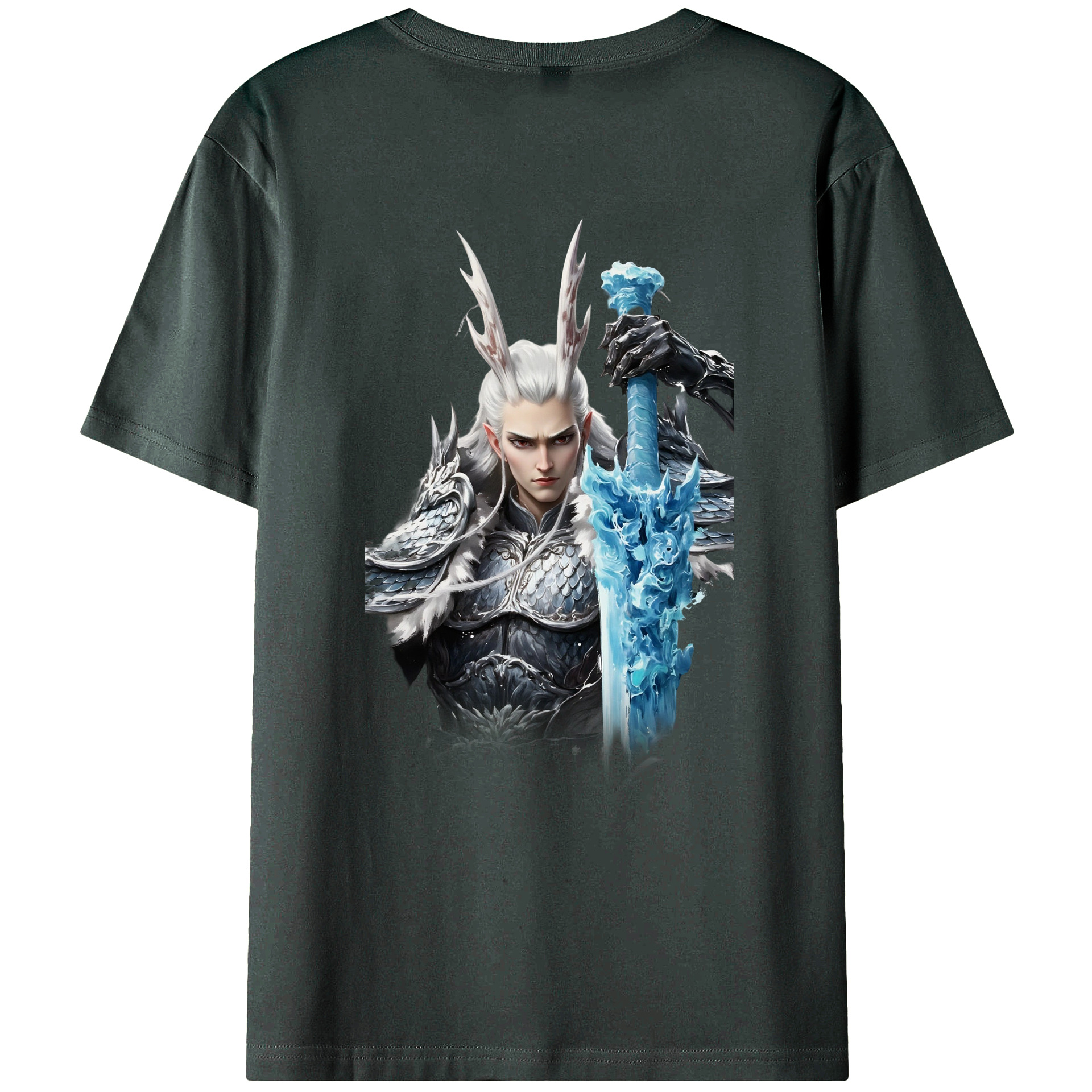 （画像用） Ne Zha 2 ナタ 魔童の大暴れ 綿100％ メンズ半袖Tシャツ（バックプリント） 通気性